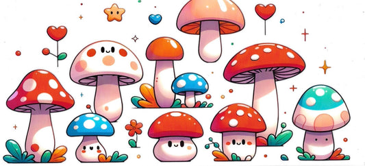 Mushrooms • DOUBLE SIDE UV DTF Wrap