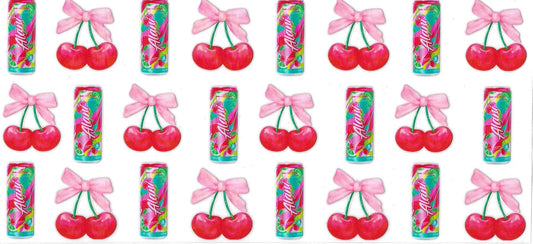 CHERRIES DRINK • DOUBLE SIDE UV DTF Wrap