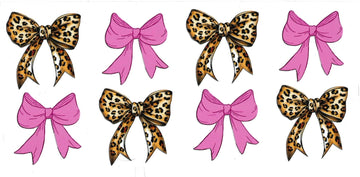 PINK & CHEETAH print bows • UV DTF Wrap • UV DTF Wrap