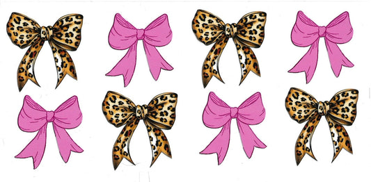 PINK & CHEETAH print bows • UV DTF Wrap • UV DTF Wrap