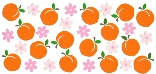 PEACH & pink flowers • UV DTF Wrap