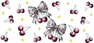FLOWER BOW & CHERRIES • DOUBLE SIDE • UV DTF Wrap