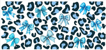 Bow blue & animal print • (DOUBLE SIDE) • UV DTF Wrap