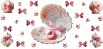PEARL & PINK BOW • DOUBLE SIDE • UV DTF Wrap