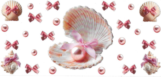 PEARL & PINK BOW • DOUBLE SIDE • UV DTF Wrap