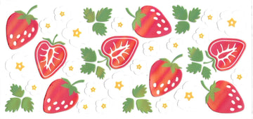STRAWBERRIES with white daisies Holographic • UV DTF Wrap