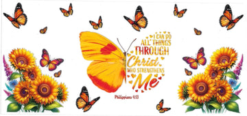I CAN DO ALL THINGS THROUGH CHRIST WHO STRENGTHENS ME • DOUBLE SIDED • UV DTF Wrap