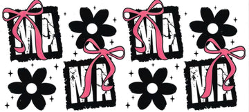 MAMA & BLACK FLOWER • DOUBLE SIDED • UV DTF Wrap