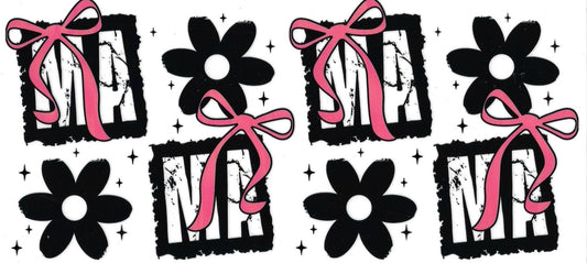 MAMA & BLACK FLOWER • DOUBLE SIDED • UV DTF Wrap