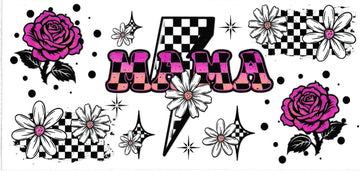 MAMA checkers, flowers • UV DTF Wrap