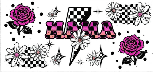 MAMA checkers, flowers • UV DTF Wrap