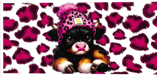 BABY COW BLACK & Pink • UV DTF Wrap