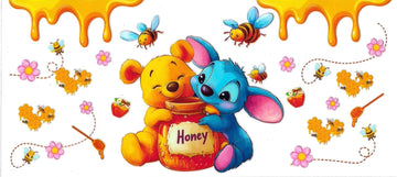 BEAR, BEES & HONEY DRIP • UV DTF Wrap