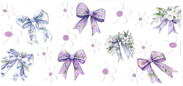 Bow light purple with flowers • (DOUBLE SIDE) • UV DTF Wrap