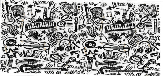 MUSIC INSTRUMENTS & NOTES • UV DTF Wrap