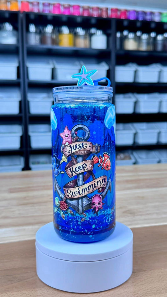 AQUARIUM • Artistic Snow Globe Tumbler 20oz