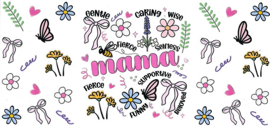 Mama with affirmations  (DOUBLE SIDE) • UV DTF Wrap