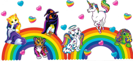 Lisa Frank animals & rainbow • (DOUBLE SIDE) • UV DTF Wrap