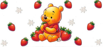 Strawberries & Bear • DOUBLE SIDED • UV DTF Wrap