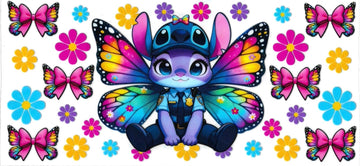 BUTTERFLY & FLOWERS • UV DTF Wrap