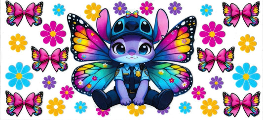 BUTTERFLY & FLOWERS • UV DTF Wrap