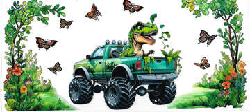 Dinosaurs & Truck • DOUBLE SIDE • UV DTF Wrap
