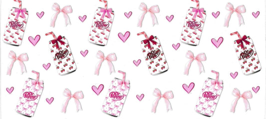 PEPPER DRINK & PINK BOW • UV DTF Wrap
