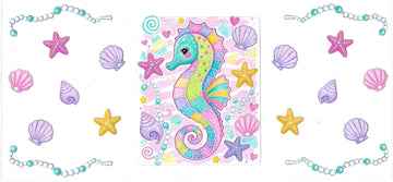 Seahorse & shell • (DOUBLE SIDE) • UV DTF Wrap