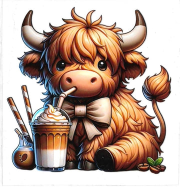 COW WITH COFFEE• UV DTF Decal