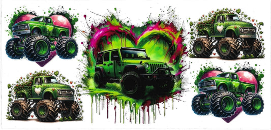 GREEN TRUCKS MIX • UV DTF Wrap