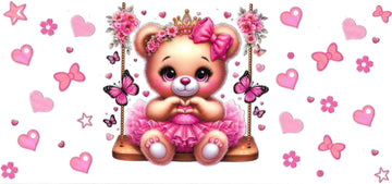 Pink Bear • DOUBLE SIDE UV DTF Wrap