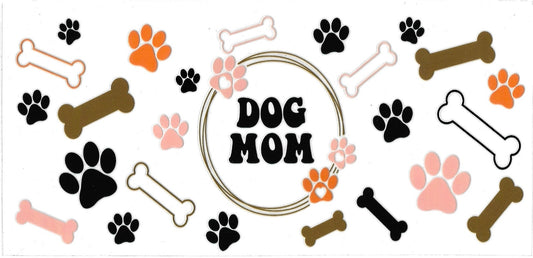 DOG MOM black, peach & brown •  UV DTF Wrap