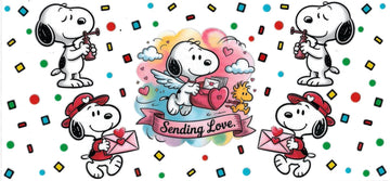 Snoopy sending love • (DOUBLE SIDE) • UV DTF Wrap