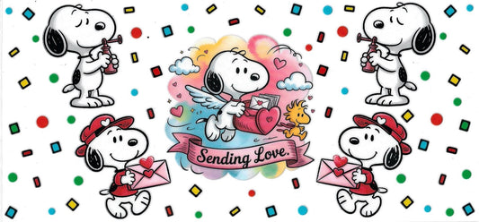 Snoopy sending love • (DOUBLE SIDE) • UV DTF Wrap
