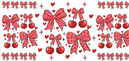 Cherries & bow • (DOUBLE SIDE) • UV DTF Wrap