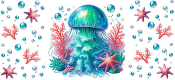 Jelly Fish & Starfish • DOUBLE SIDE UV DTF Wrap