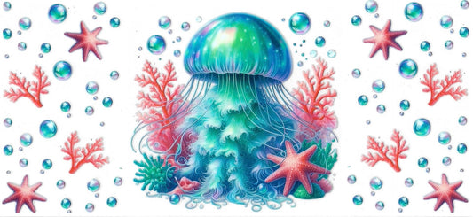 Jelly Fish & Starfish • DOUBLE SIDE UV DTF Wrap