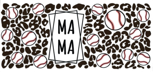 Mama with ani al print & baseball • DOUBLE SIDE • UV DTF Wrap