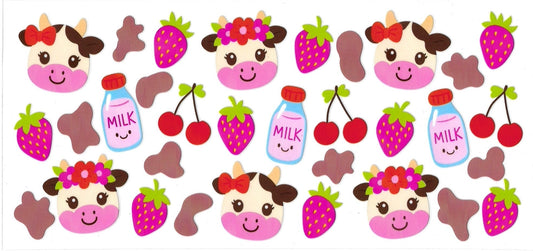 PINK & WHITE COWS • UV DTF Wrap