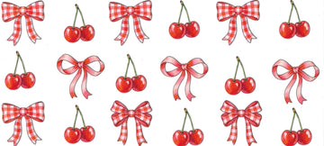 Cherries & red checker bow (DOUBLE SIDE) • UV DTF Wrap