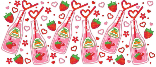 Jarritos, strawberries & hearts • DOUBLE SIDE • UV DTF Wrap