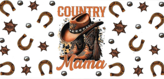 Country Mama • (DOUBLE SIDE) • UV DTF Wrap