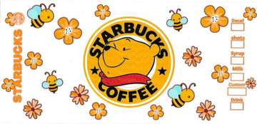 BEAR, BEES, COFFEE • DOUBLE SIDED • UV DTF Wrap