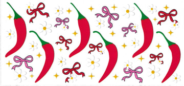 HOT RED PEPPERS & BOW • UV DTF Wrap
