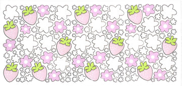 LIGHT PINK STRAWBERRY & White flowers • UV DTF Wrap