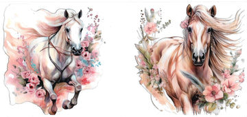 WHITE HORSE DOUBLE SIDED • UV DTF Wrap