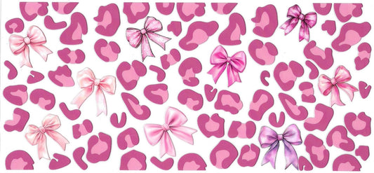 Bow pink & animal print • (DOUBLE SIDE) • UV DTF Wrap