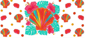 Sea shell & Hibiscus (DOUBLE SIDE) • UV DTF Wrap