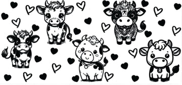 Baby Cows black and clear • DOUBLE SIDE UV DTF Wrap
