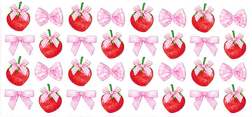 STRAWBERRIES & PINK BOW • UV DTF Wrap